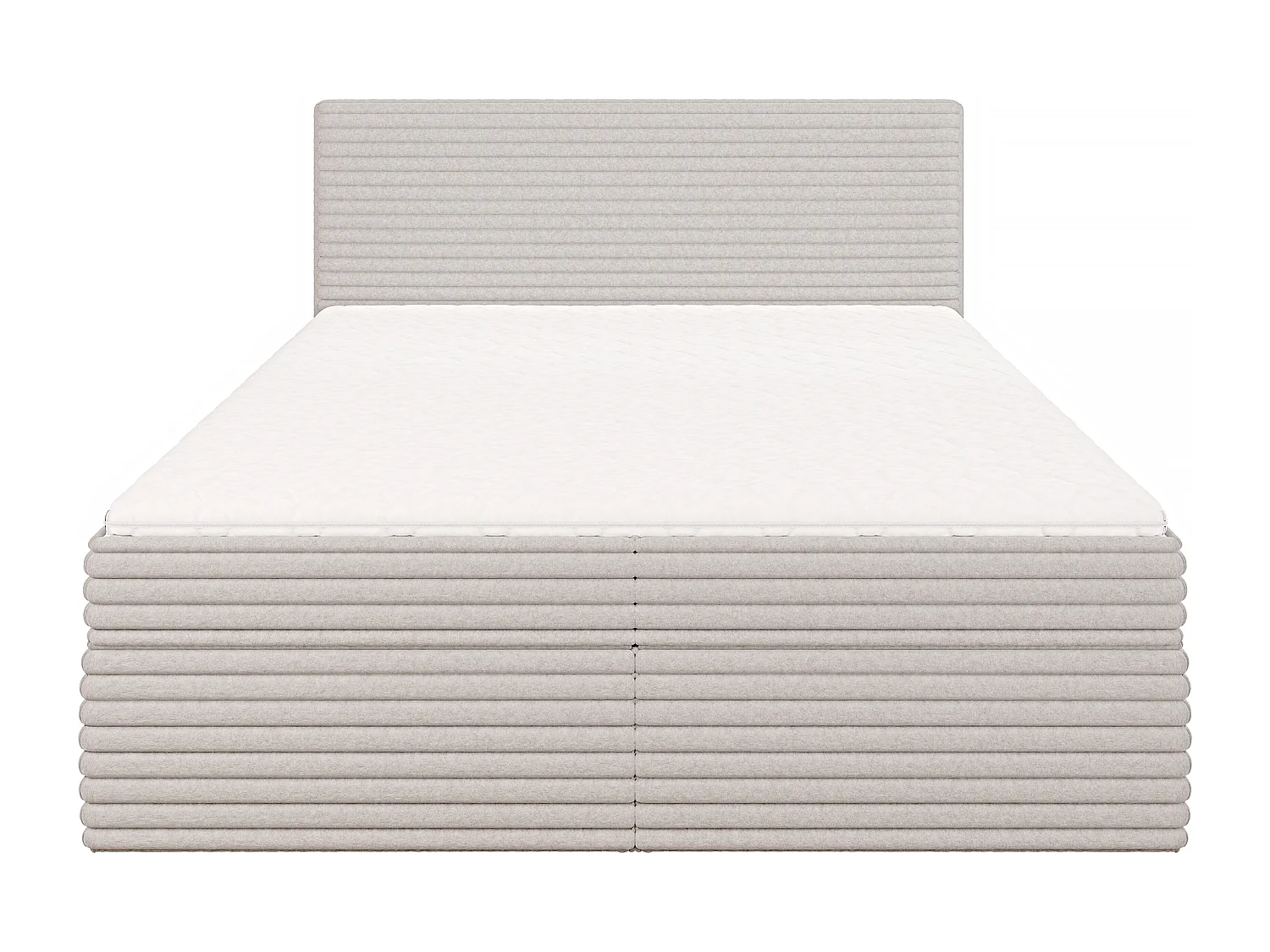 Stella - Boxspringbett 160x200 mit Topper und Bettkästen aus Hellgrau Plüschcord