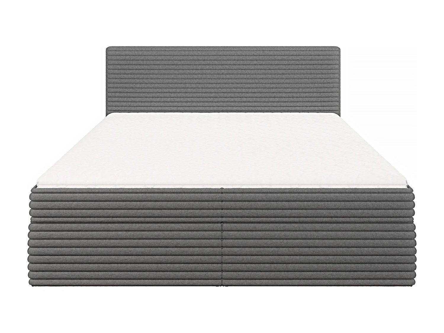 Stella - Boxspringbett 180x200 mit Topper und Bettkästen aus Dunkelgrau Plüschcord