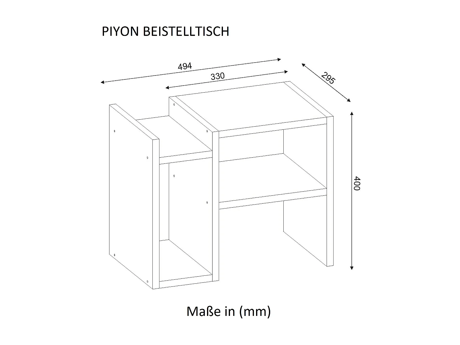 Beistelltisch Piyon Weiß