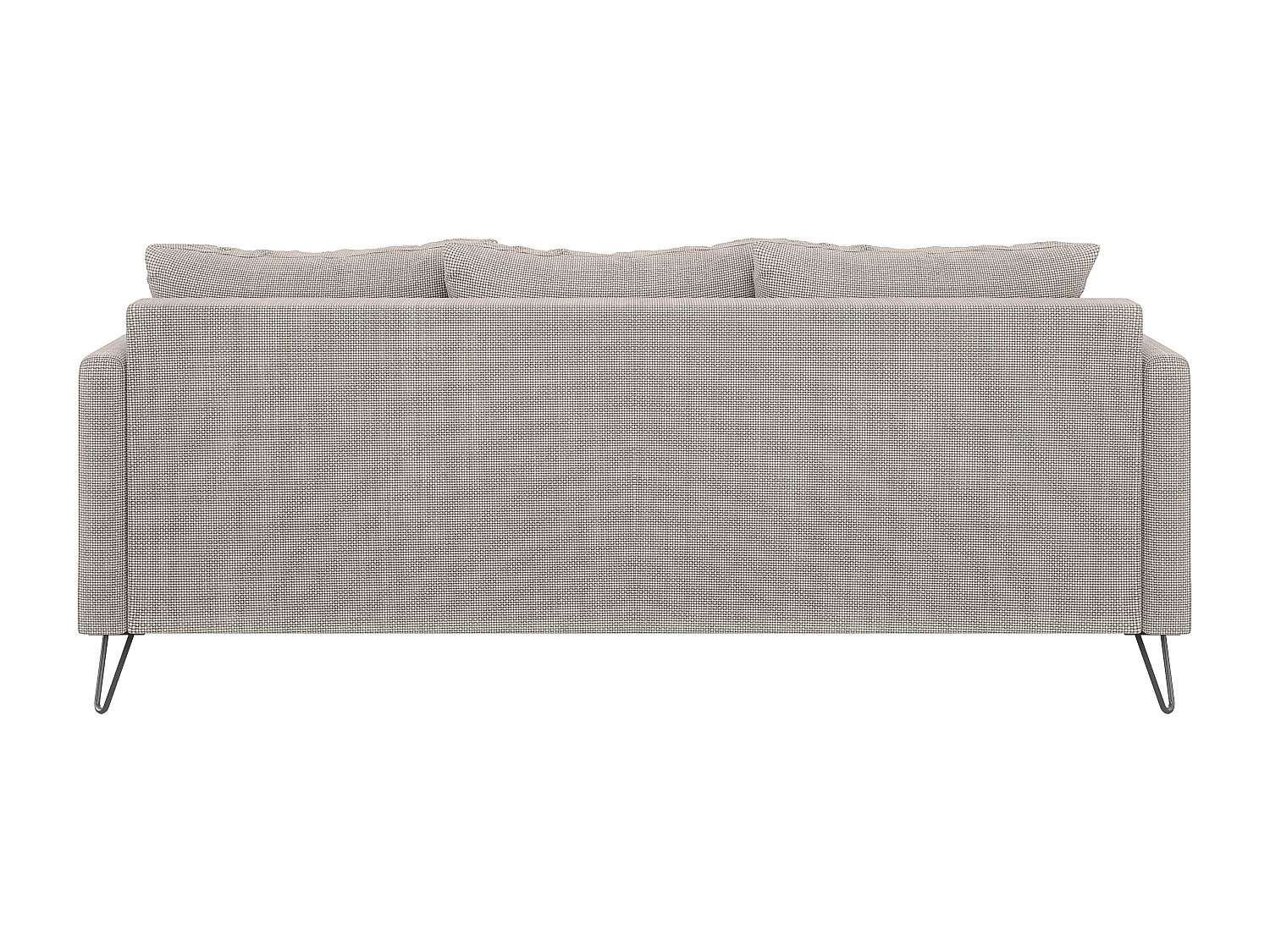 Harmony - Modernes Sofa 3-Sitzer aus Taupe Chenille-Stoff mit Hohen Schwarzen Metallfüßen