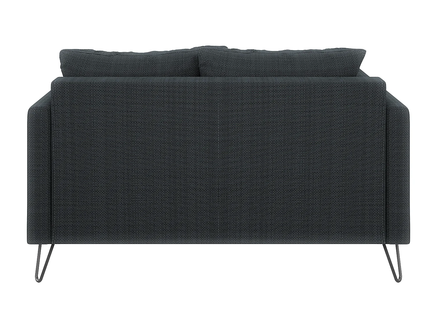 Harmony - Modernes Sofa 2-Sitzer aus Graphit Chenille-Stoff mit Hohen Schwarzen Metallfüßen