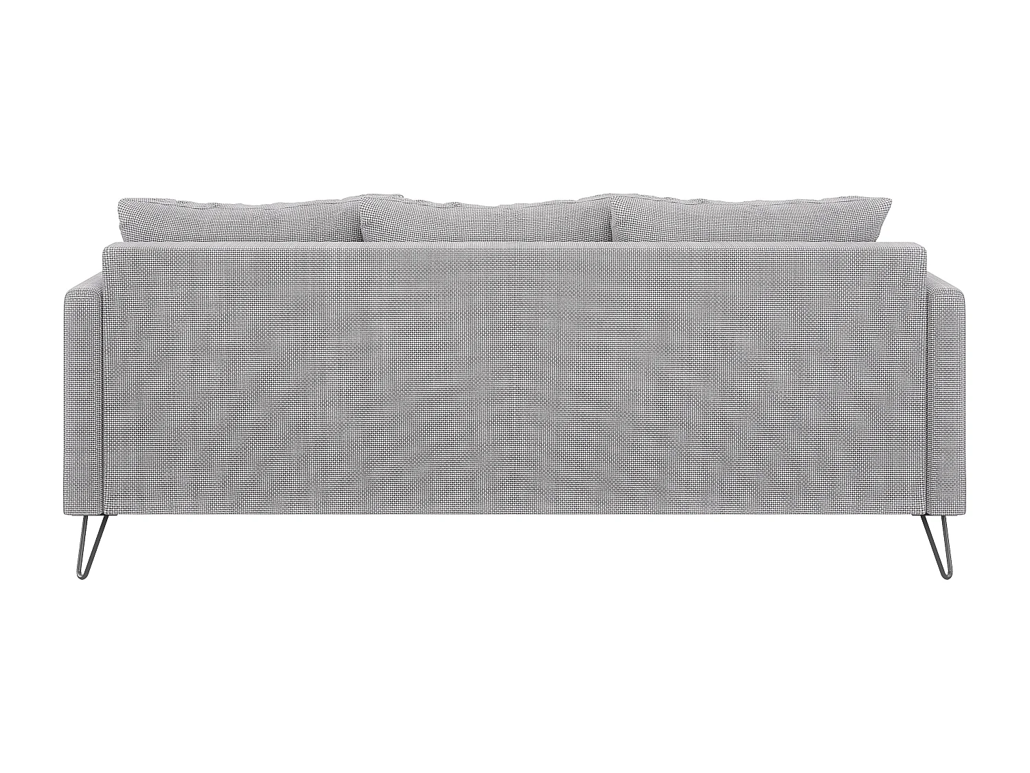 Harmony - Modernes Sofa 3-Sitzer aus Hellgrau Chenille-Stoff mit Hohen Schwarzen Metallfüßen