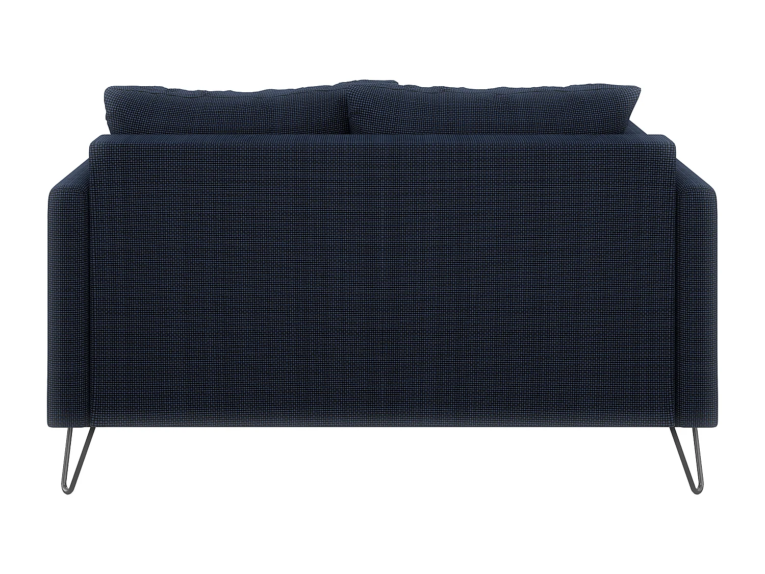Harmony - Modernes Sofa 2-Sitzer aus Marineblau Chenille-Stoff mit Hohen Schwarzen Metallfüßen