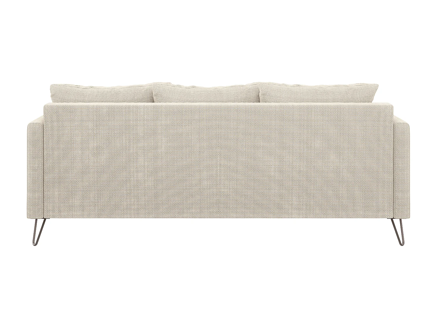 Harmony - Modernes Sofa 3-Sitzer aus Beige Chenille-Stoff mit Hohen Schwarzen Metallfüßen