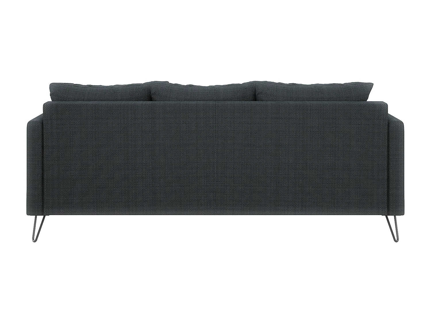 Harmony - Modernes Sofa 3-Sitzer aus Graphit Chenille-Stoff mit Hohen Schwarzen Metallfüßen