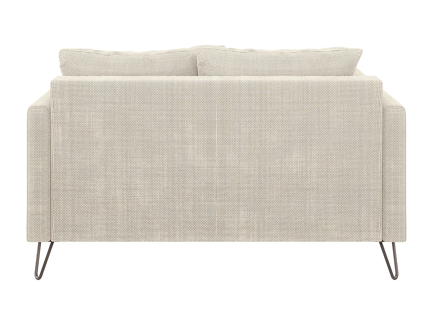 Harmony - Modernes Sofa 2-Sitzer aus Beige Chenille-Stoff mit Hohen Schwarzen Metallfüßen