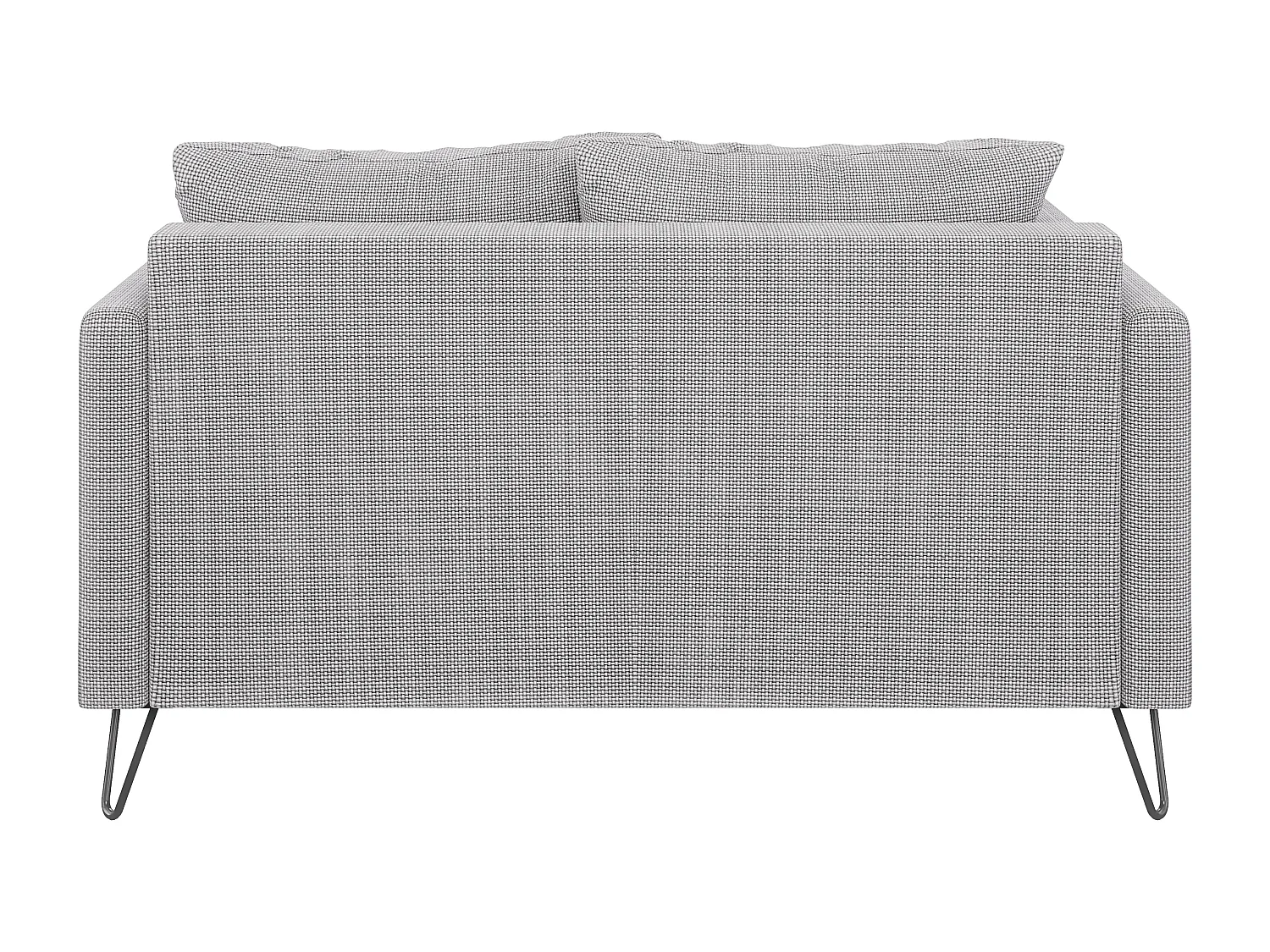 Harmony - Modernes Sofa 2-Sitzer aus Hellgrau Chenille-Stoff mit Hohen Schwarzen Metallfüßen