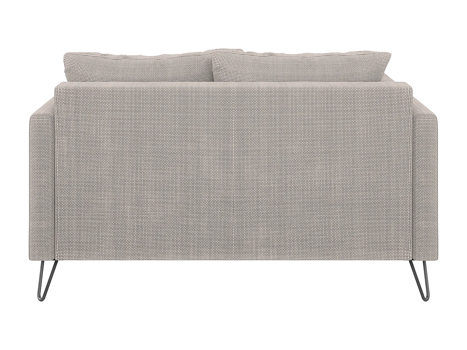 Harmony - Modernes Sofa 2-Sitzer aus Taupe Chenille-Stoff mit Hohen Schwarzen Metallfüßen