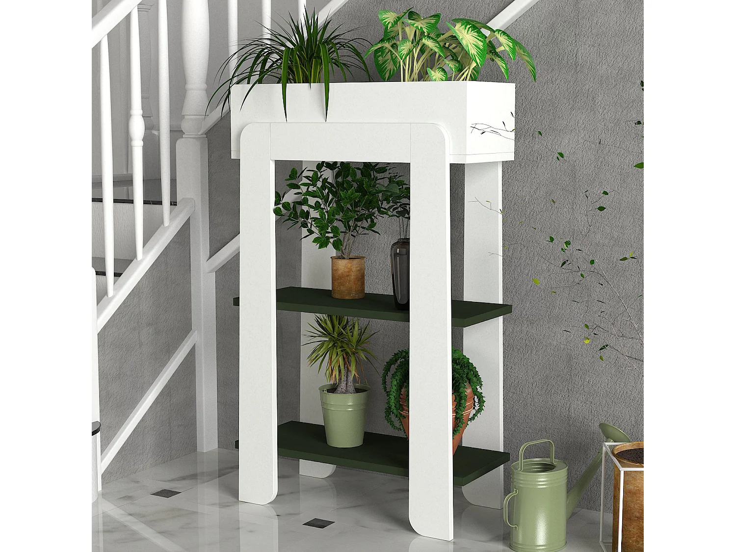 Blumenständer Nola Weiß Grün