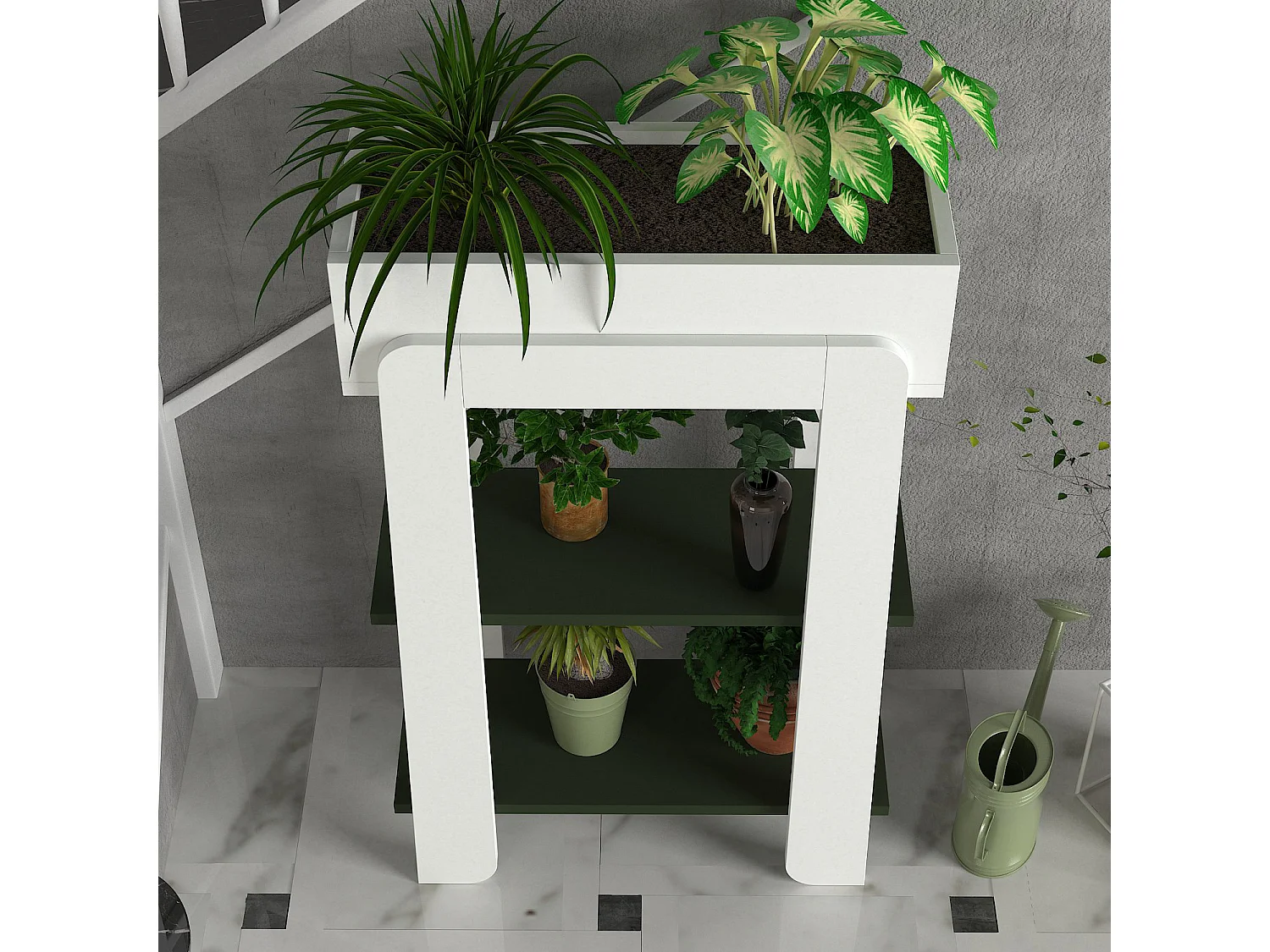 Blumenständer Nola Weiß Grün