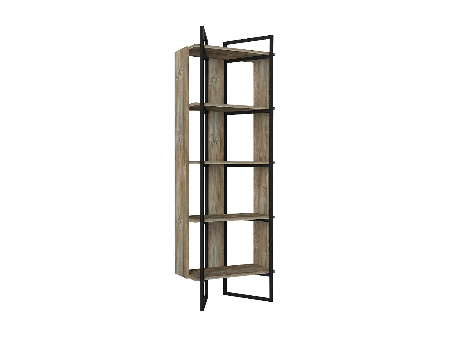 Bücherregal Costa mit Metallfüße und Rahmen Eiche