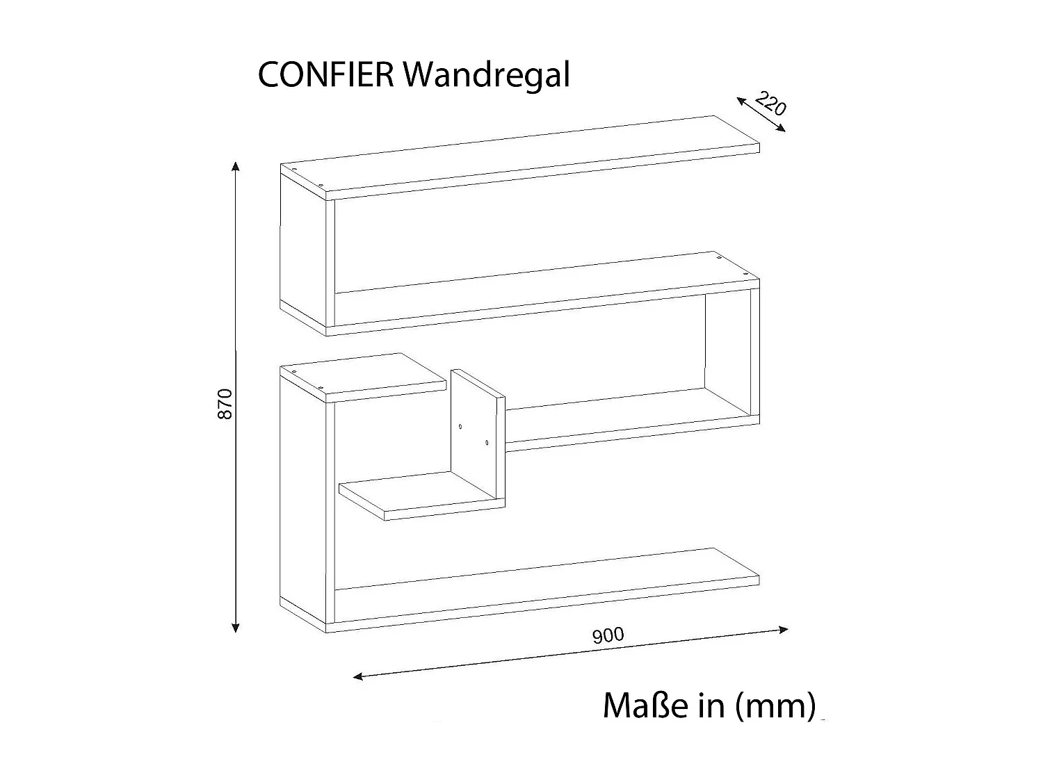 Wandregal Confier Wenge
