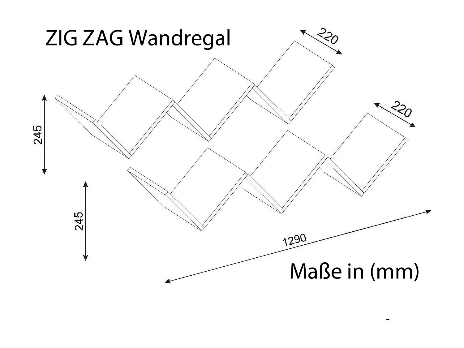 Wandregal Zigzag Weiß