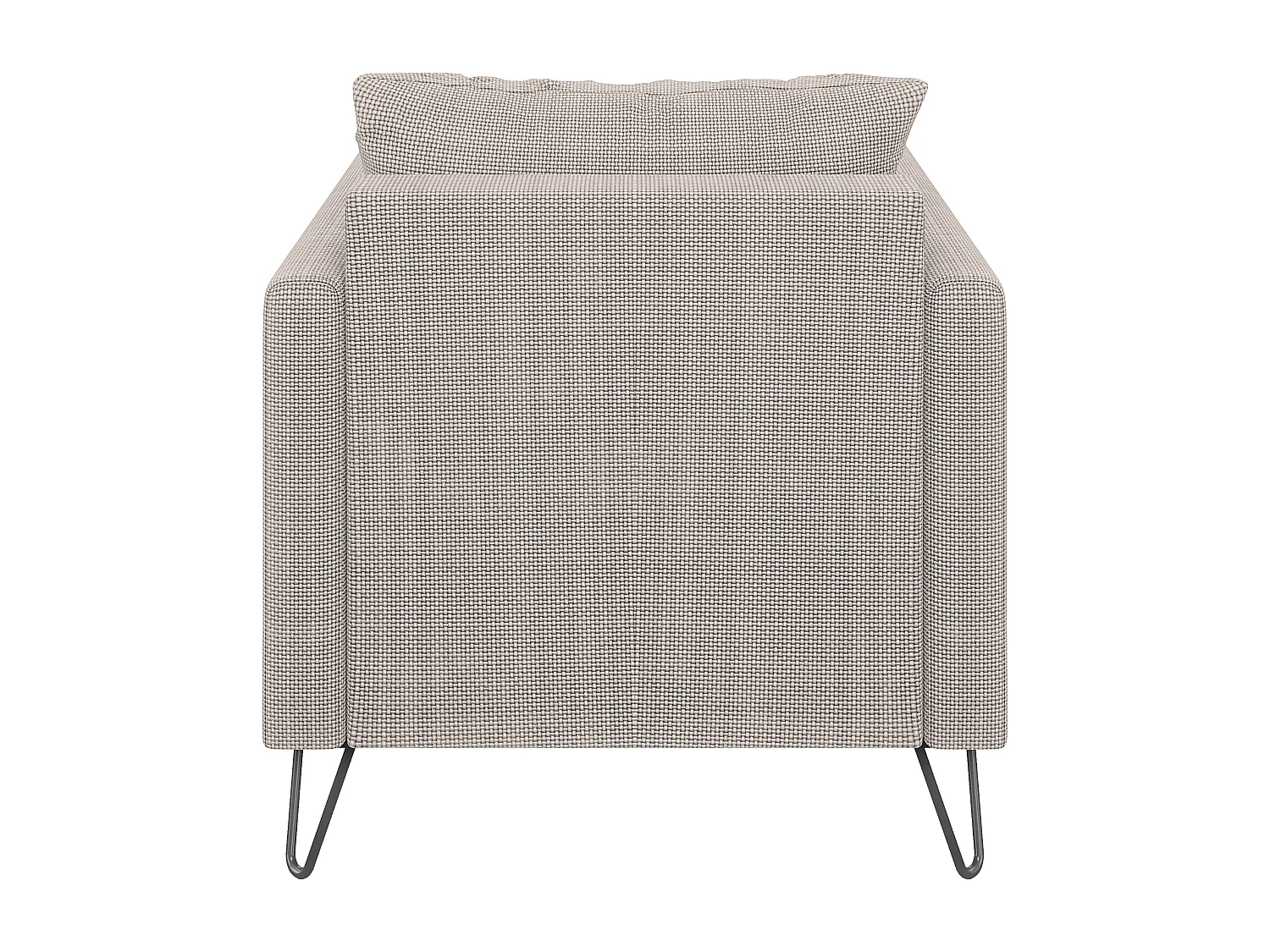 Harmony - Moderner Sessel aus Taupe Chenille-Stoff mit Hohen Schwarzen Metallfüßen