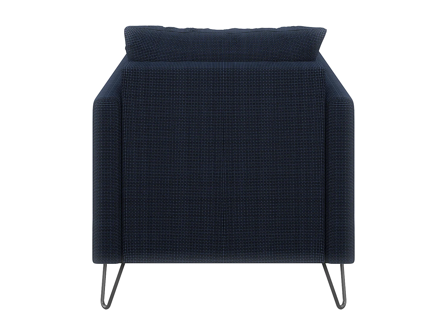 Harmony - Moderner Sessel aus Marineblau Chenille-Stoff mit Hohen Schwarzen Metallfüßen