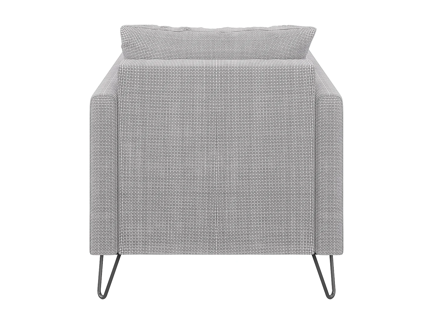 Harmony - Moderner Sessel aus Hellgrau Chenille-Stoff mit Hohen Schwarzen Metallfüßen