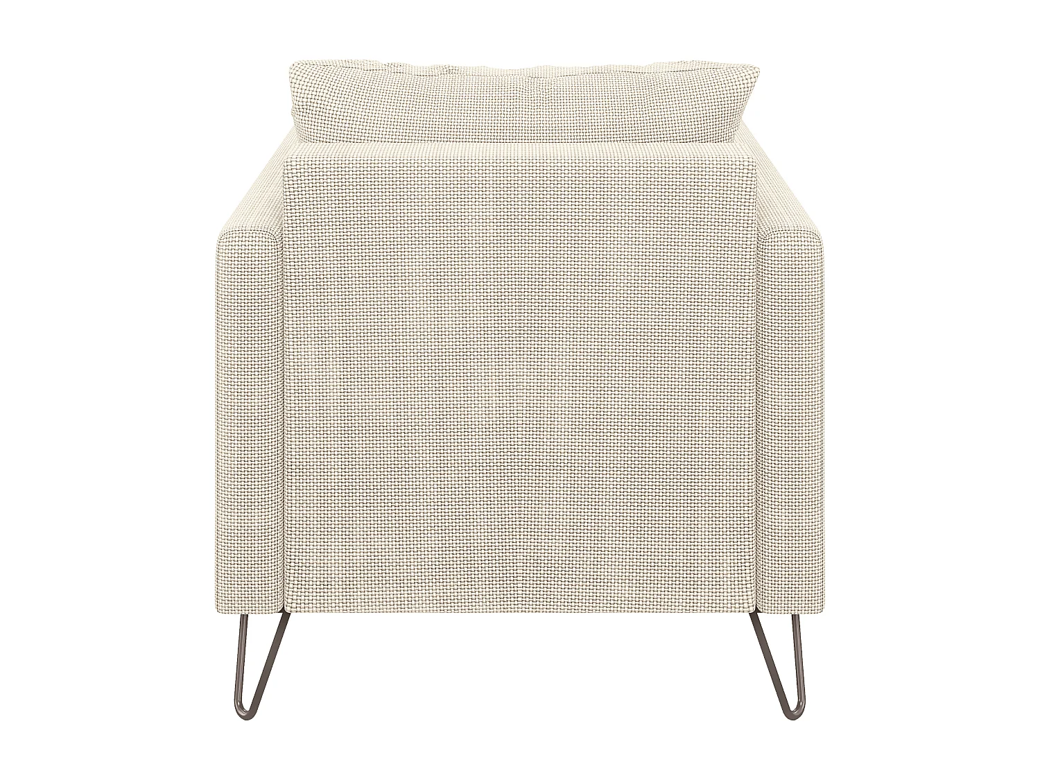 Harmony - Moderner Sessel aus Beige Chenille-Stoff mit Hohen Schwarzen Metallfüßen