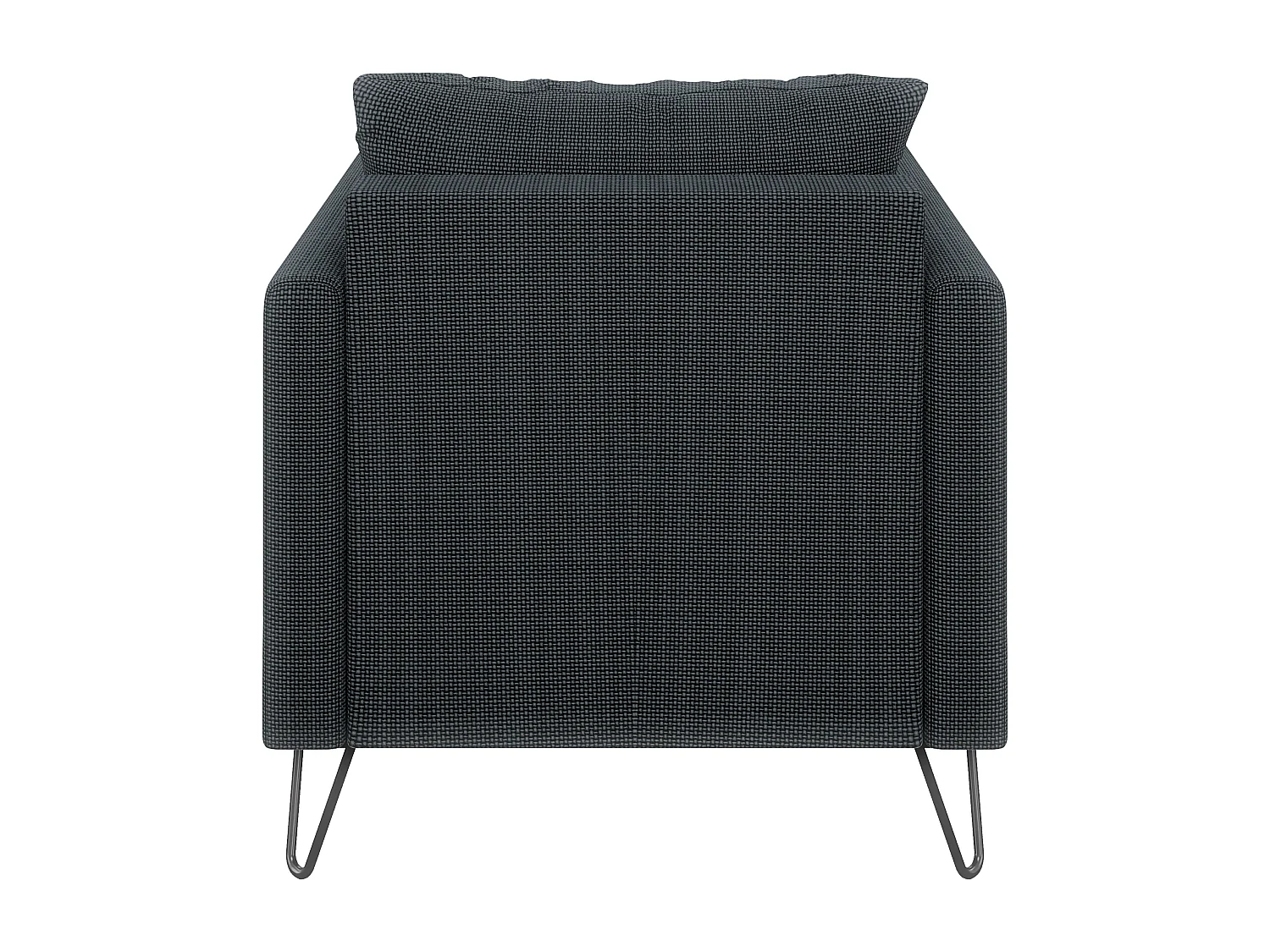 Harmony - Moderner Sessel aus Graphit Chenille-Stoff mit Hohen Schwarzen Metallfüßen