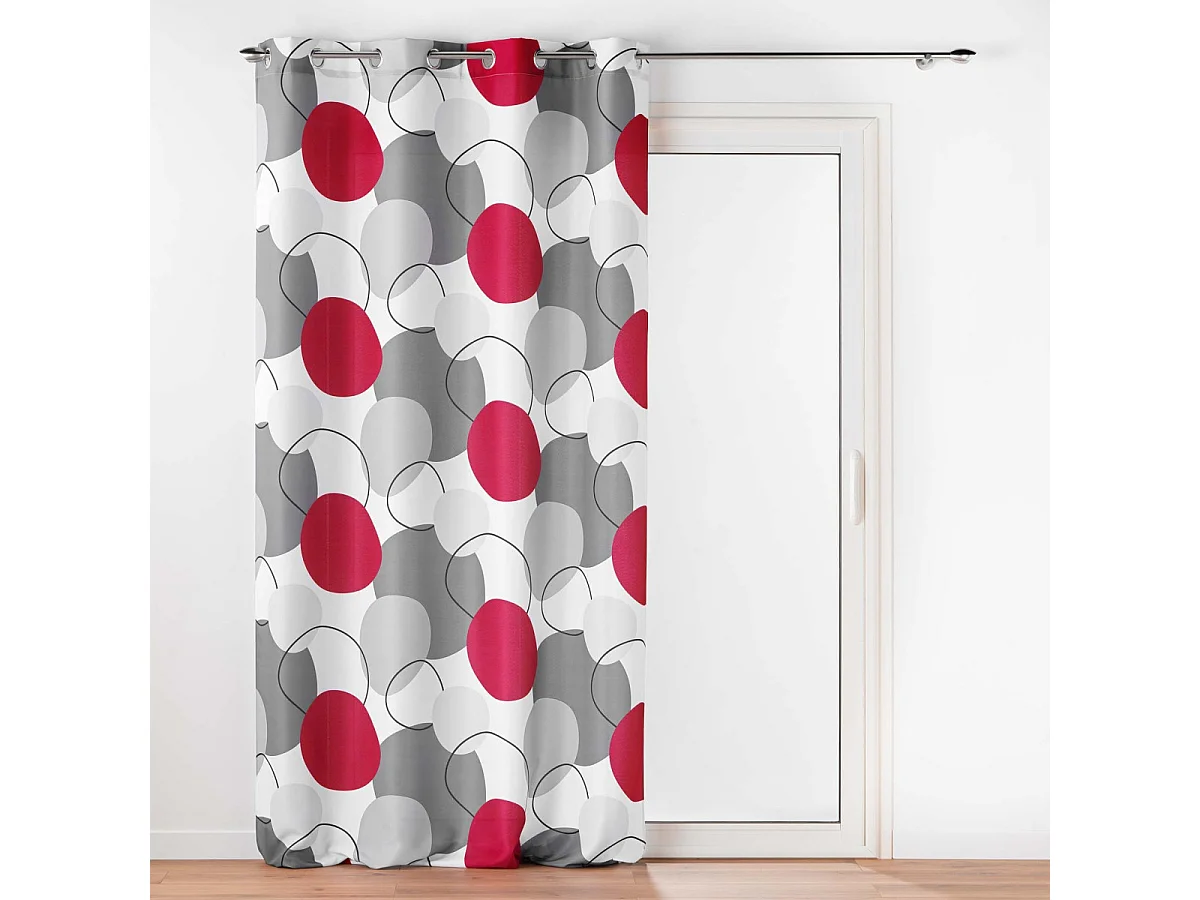 Rideau à Œillets Imprimé "Merlin" 140x260cm Gris