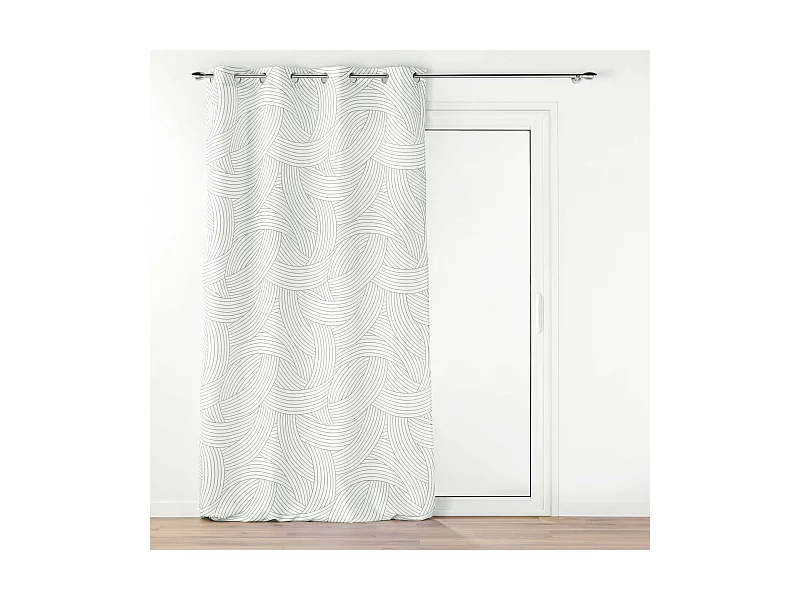 Rideau à Œillets Imprimé "Linea" 140x260cm Blanc