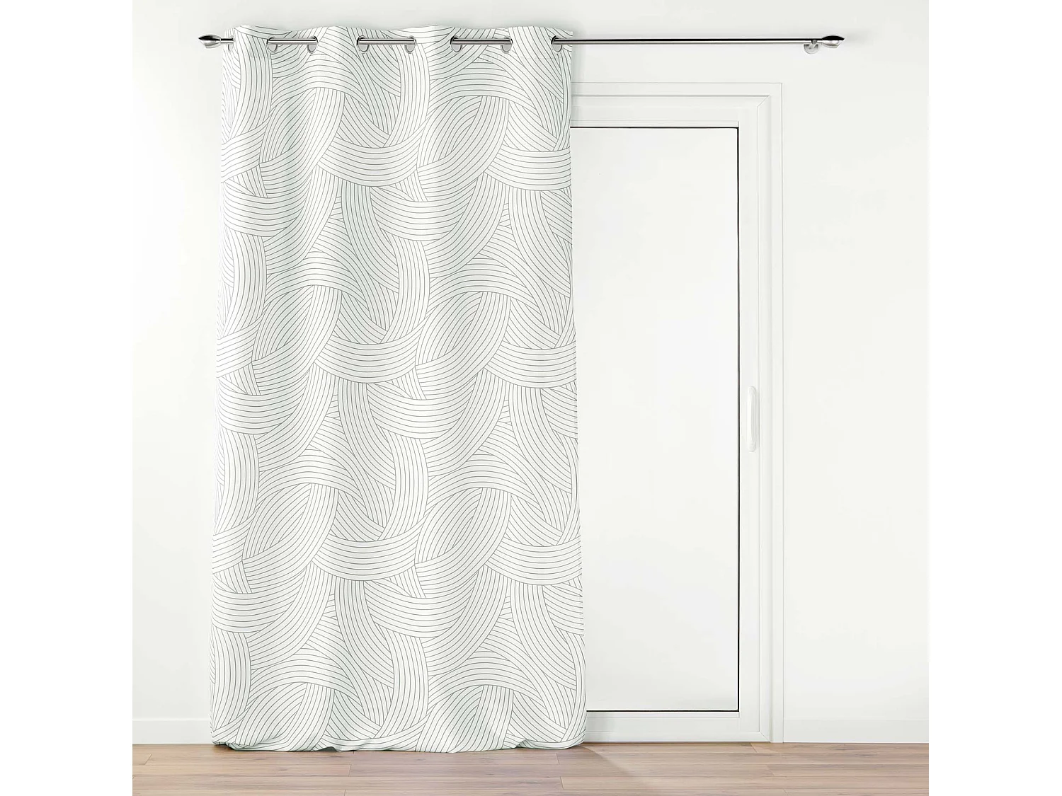 Rideau à Œillets Imprimé "Linea" 140x260cm Blanc