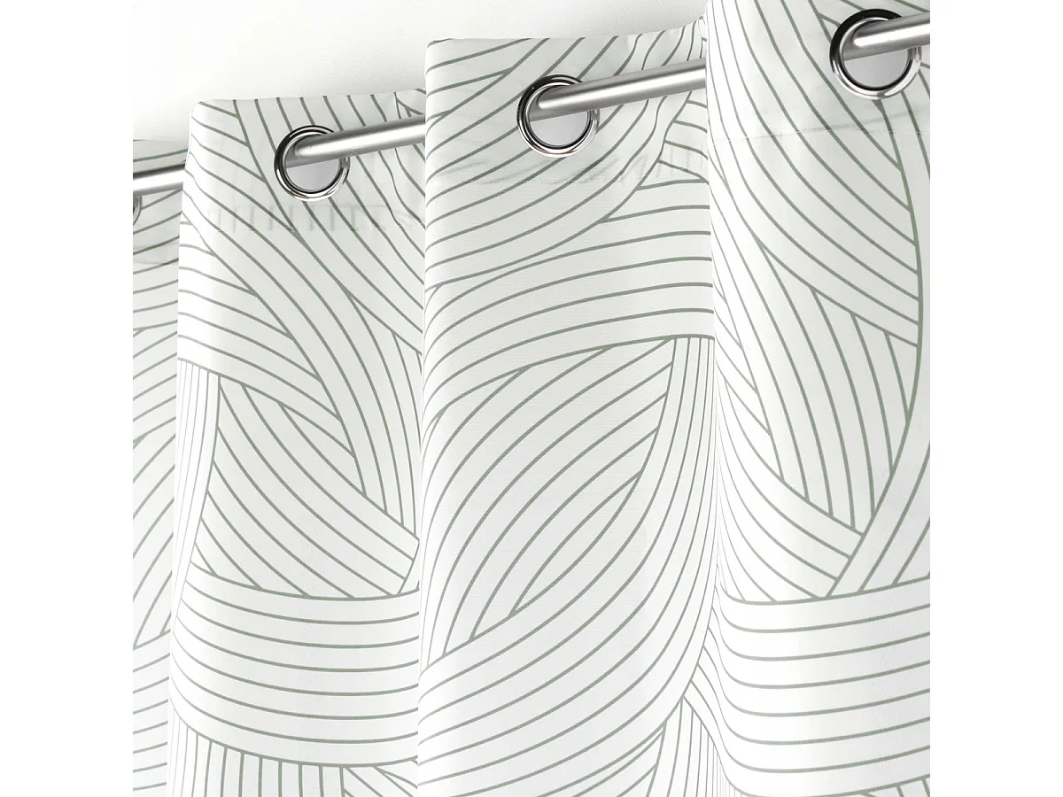 Rideau à Œillets Imprimé "Linea" 140x260cm Blanc