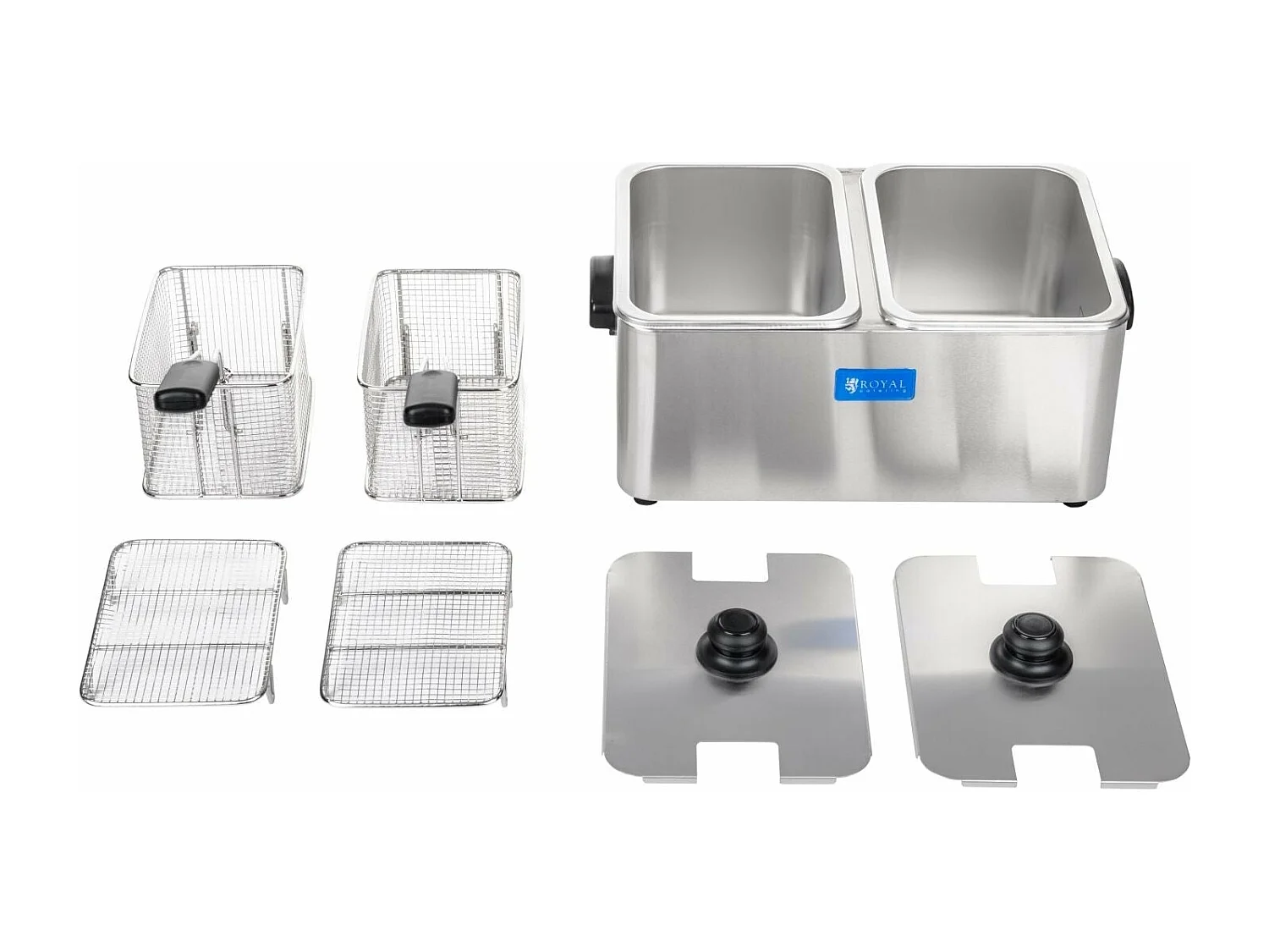 Friteuse acier inox 2 argenté 37 x 49 x 30.5 cm 3614016