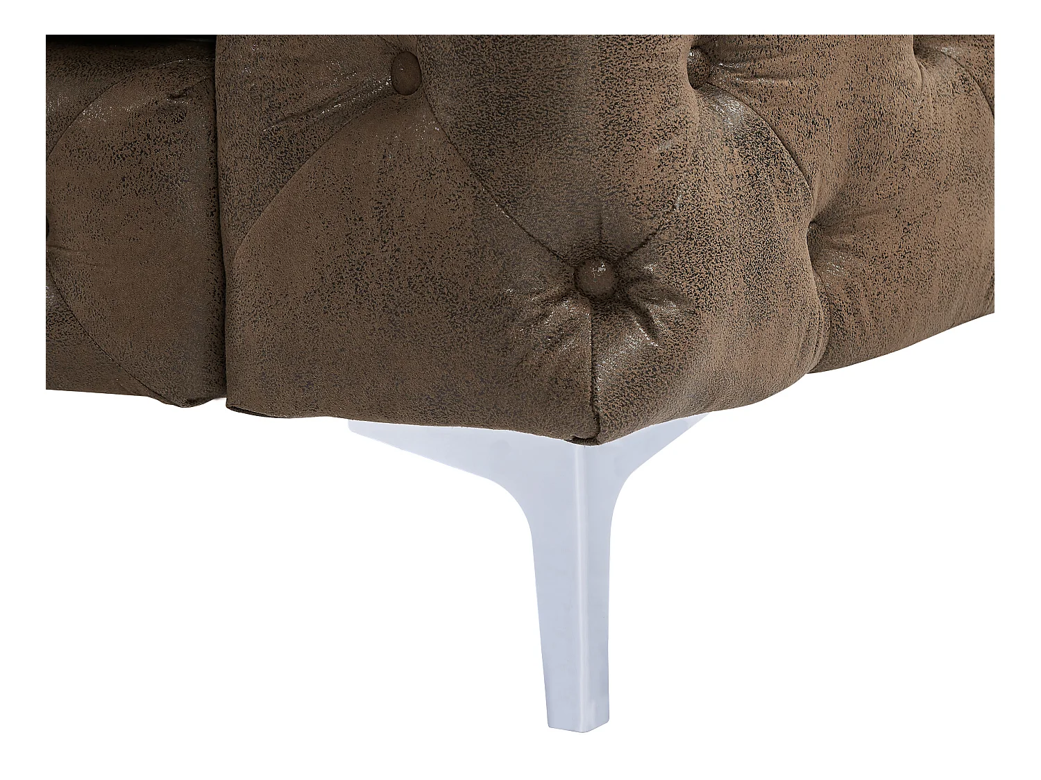 Chesterfield-Sofa 3-Sitzer, Chesterfield-Sessel & Chesterfield-Hocker - Mikrofaser - Vintage-Leder-Optik - EDWINA