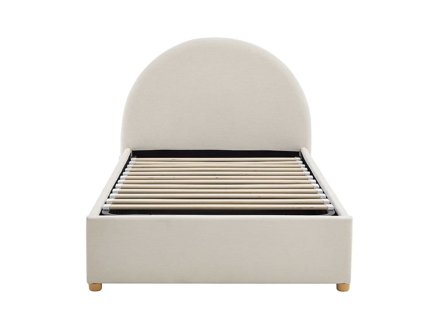 Letto con contenitore 90 x 190 cm Velluto a coste - Beige - LIRIMO