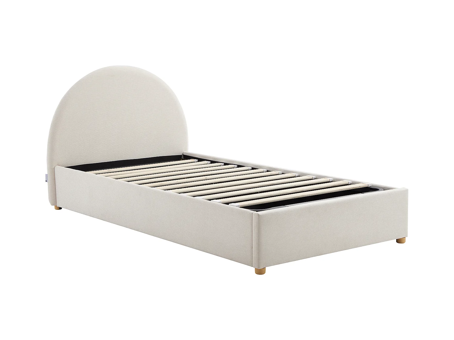 Sengeboks 90 x 190 cm - Kordfløyel - Beige - LIRIMO