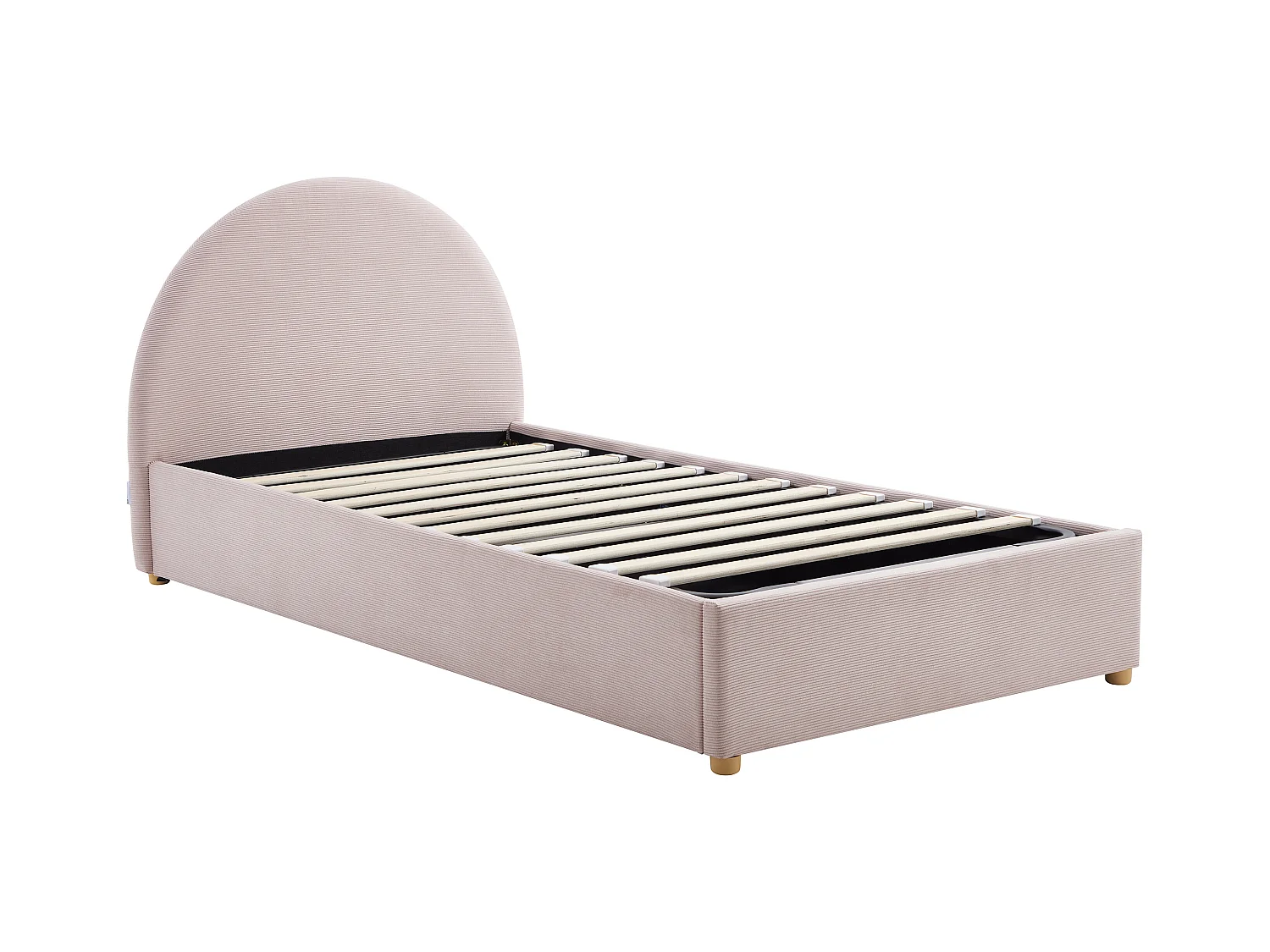 Sengekasse 90 x 190 cm - Kordfløyel - Rosa - LIRIMO