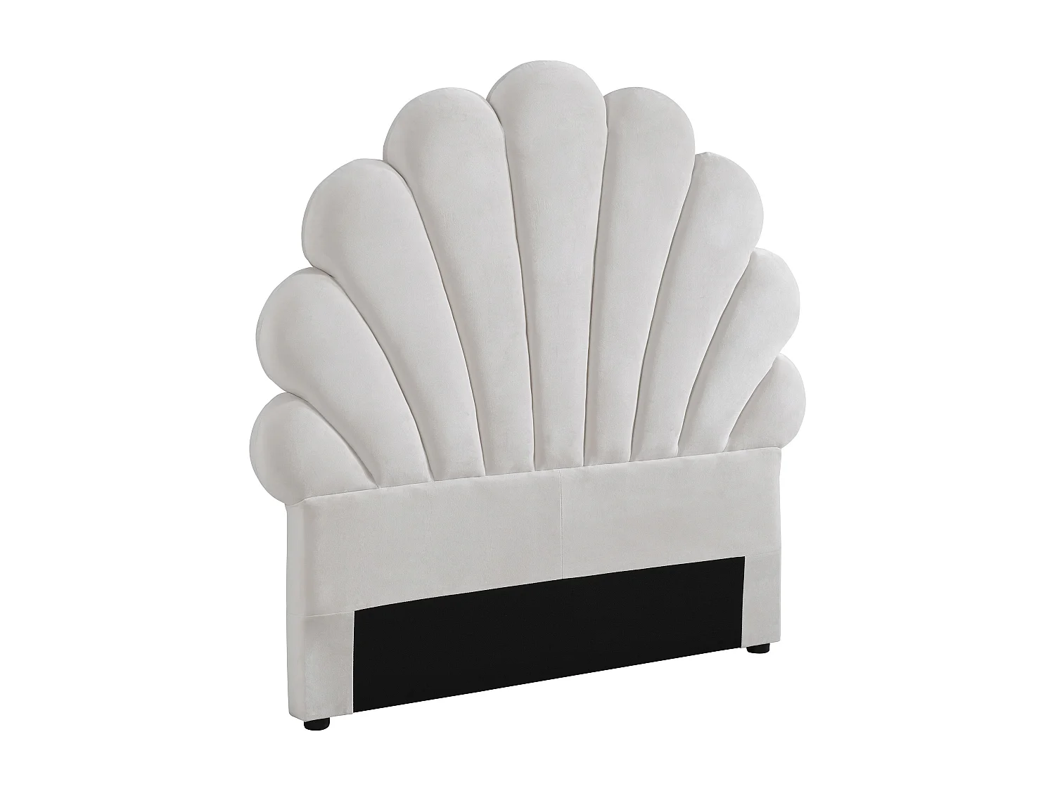 Tête de lit coquillage - 90 cm - Velours - Blanc - MOANA