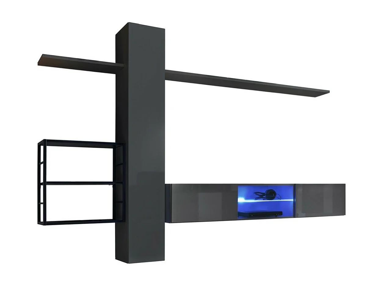 Conjunto de muebles de salón estilo industrial SWITCH M5 – Color gris – LED integradas