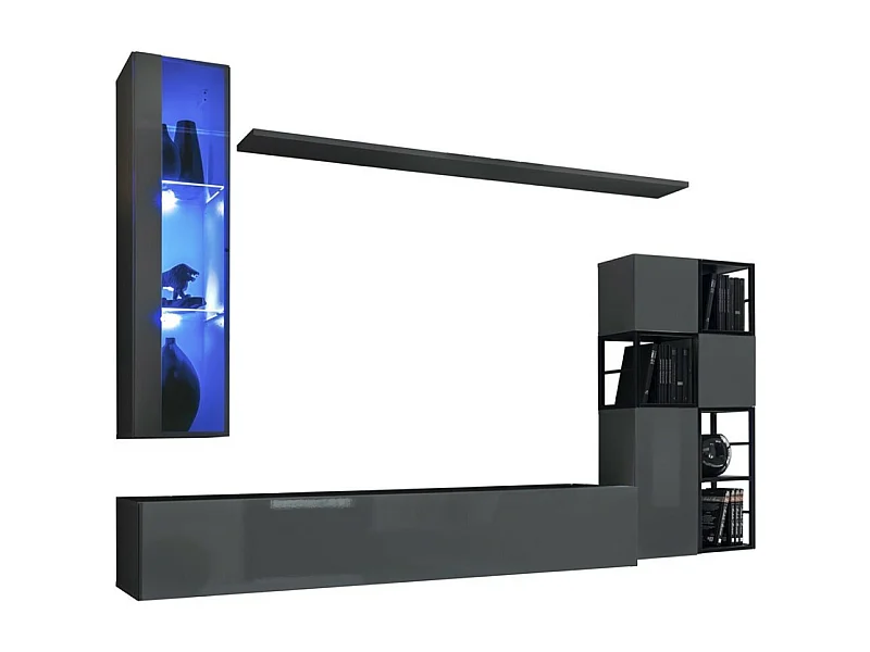 Conjunto de móveis de sala de estar estilo industrial SWITCH M2. Cor cinza.