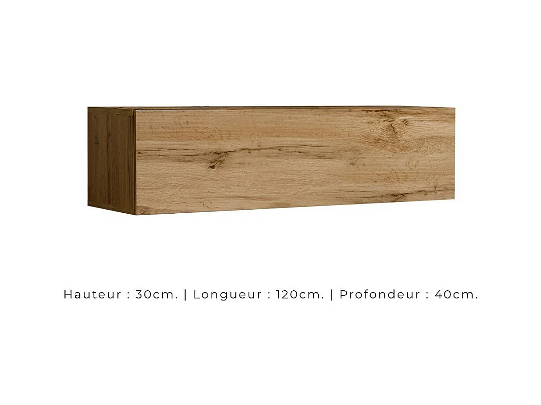 Conjunto de móveis para sala de estar estilo industrial SWITCH M3. Cor: carvalho.