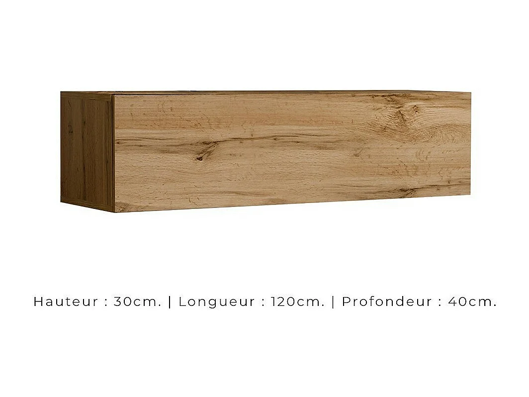 Ensemble meubles de salon style industriel SWITCH M3. Coloris chêne.