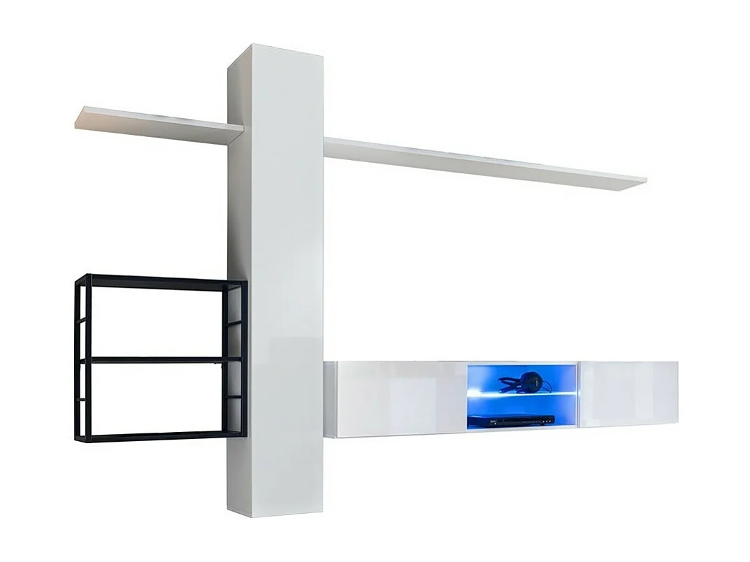 Conjunto de móveis para sala de estar estilo industrial SWITCH M5. Cor branca.