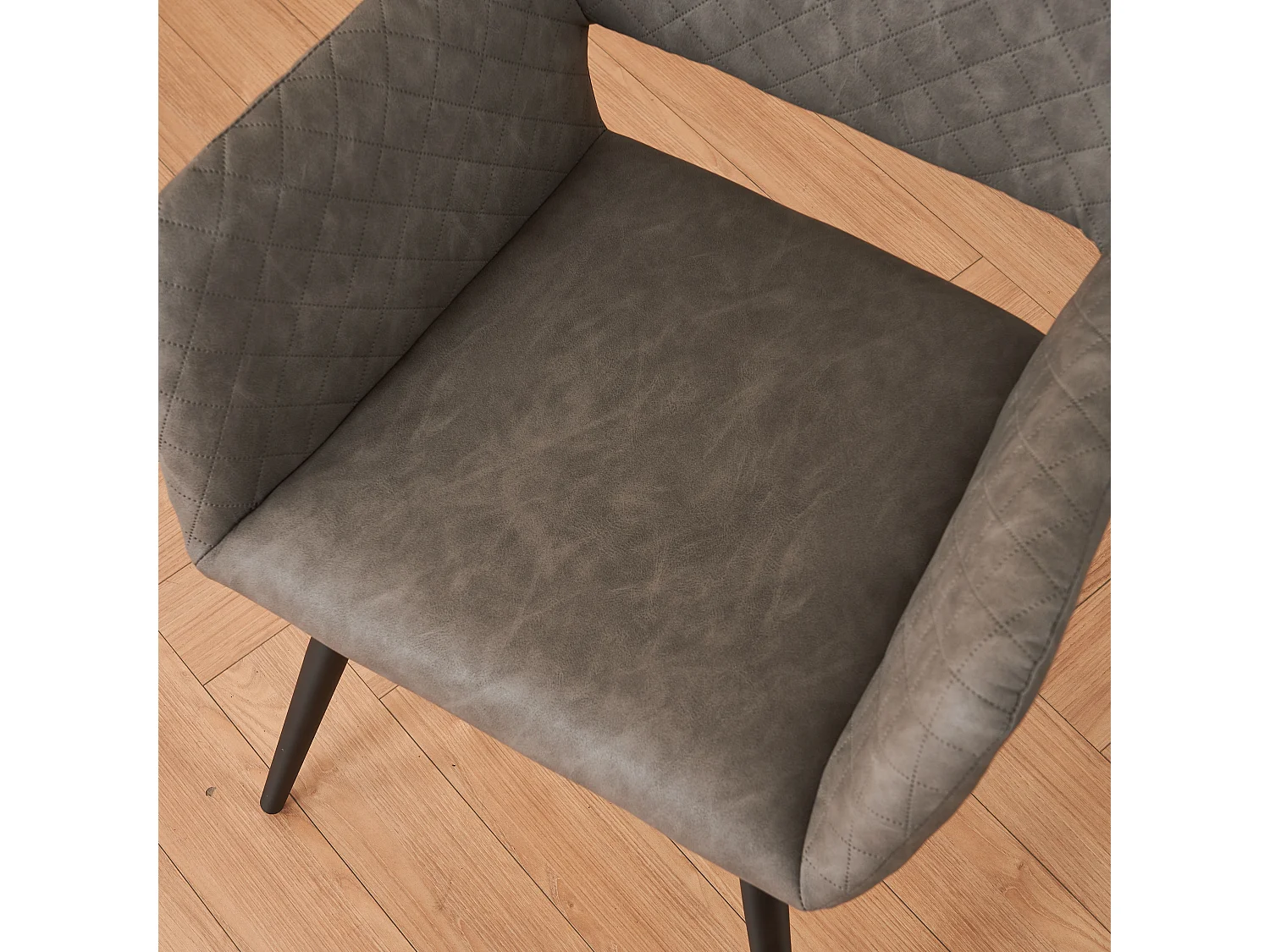 (conjunto de 6) cadeiras de maquiagem de couro sintético cinza cimento, para sala de estar e quarto