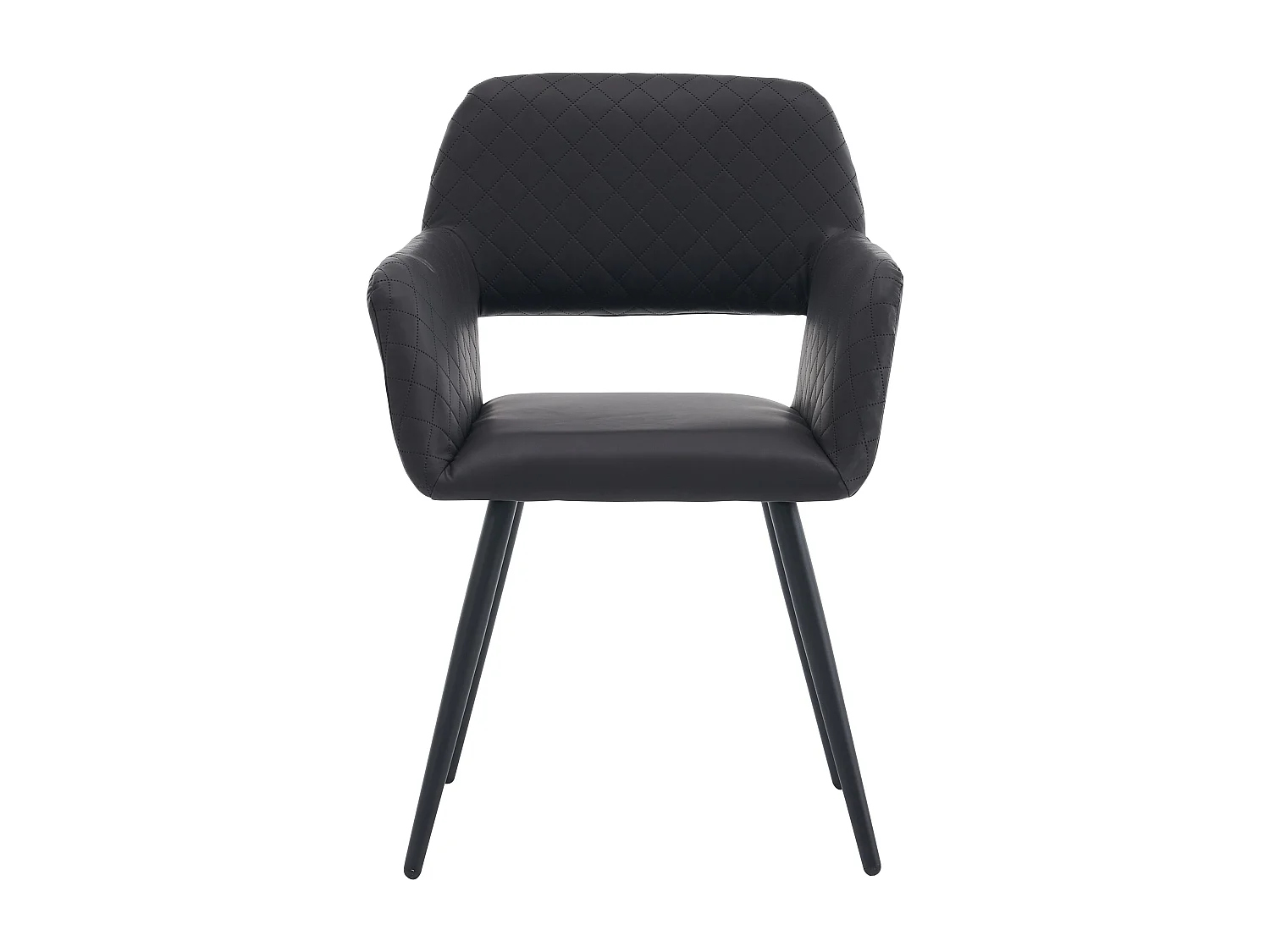 Juego de 4 Sillas de Maquillaje de Piel Sintética, Fácil Cuidado, para Salón y Dormitorio, Negro