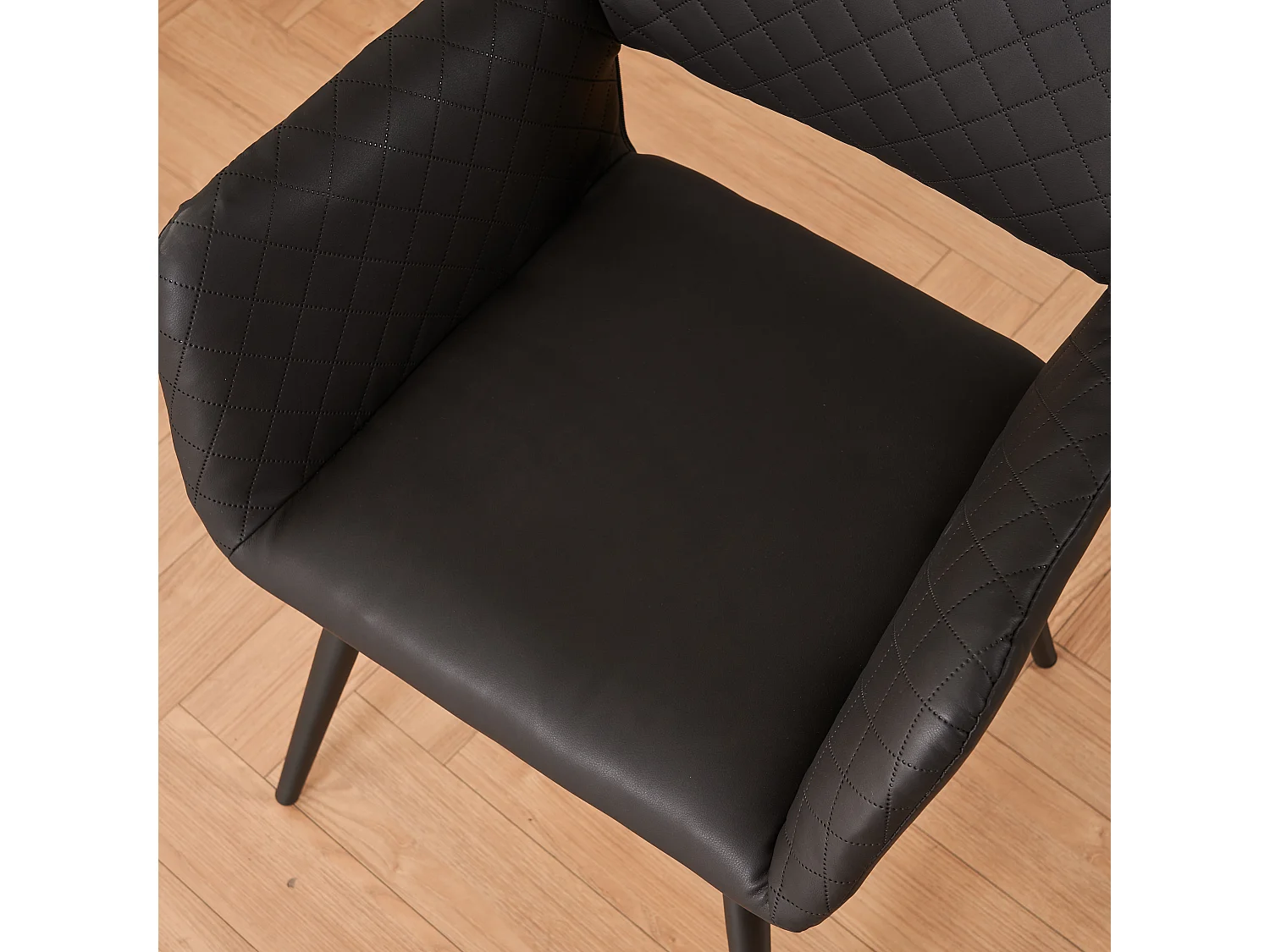 (set De 2) Chaises De Maquillage En Cuir Synthétique Noir, Pour Salon Et Chambre, Entretien Facile