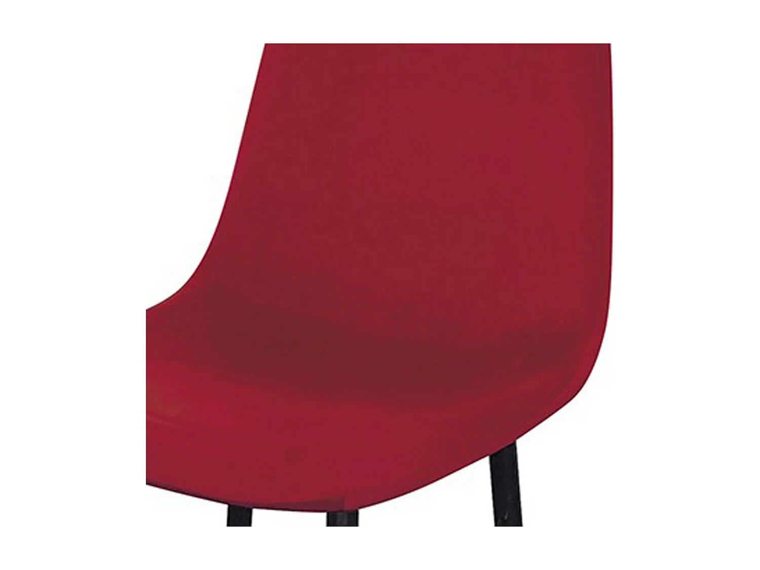 Lot de 4 tabourets LOLY, assise et dossier en velours bordeaux, structure en métal noir