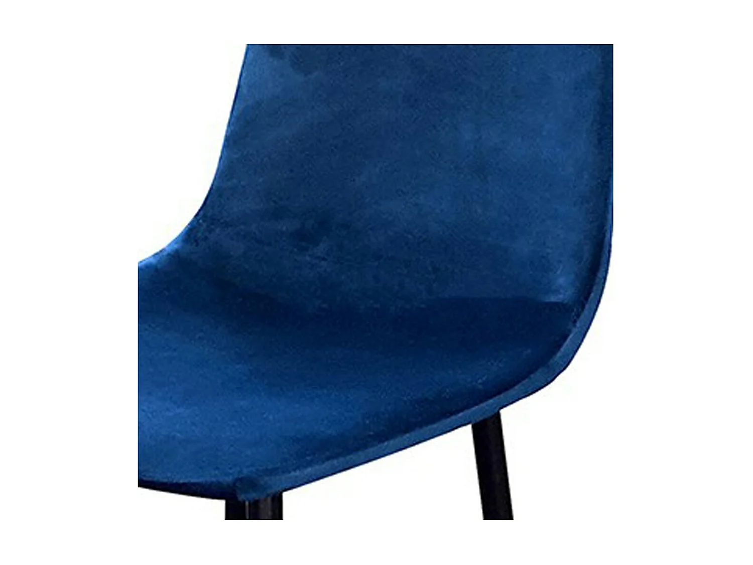 Set van 4 krukken LOLY, zitting en rugleuning in blauw fluweel, structuur in zwart metaal