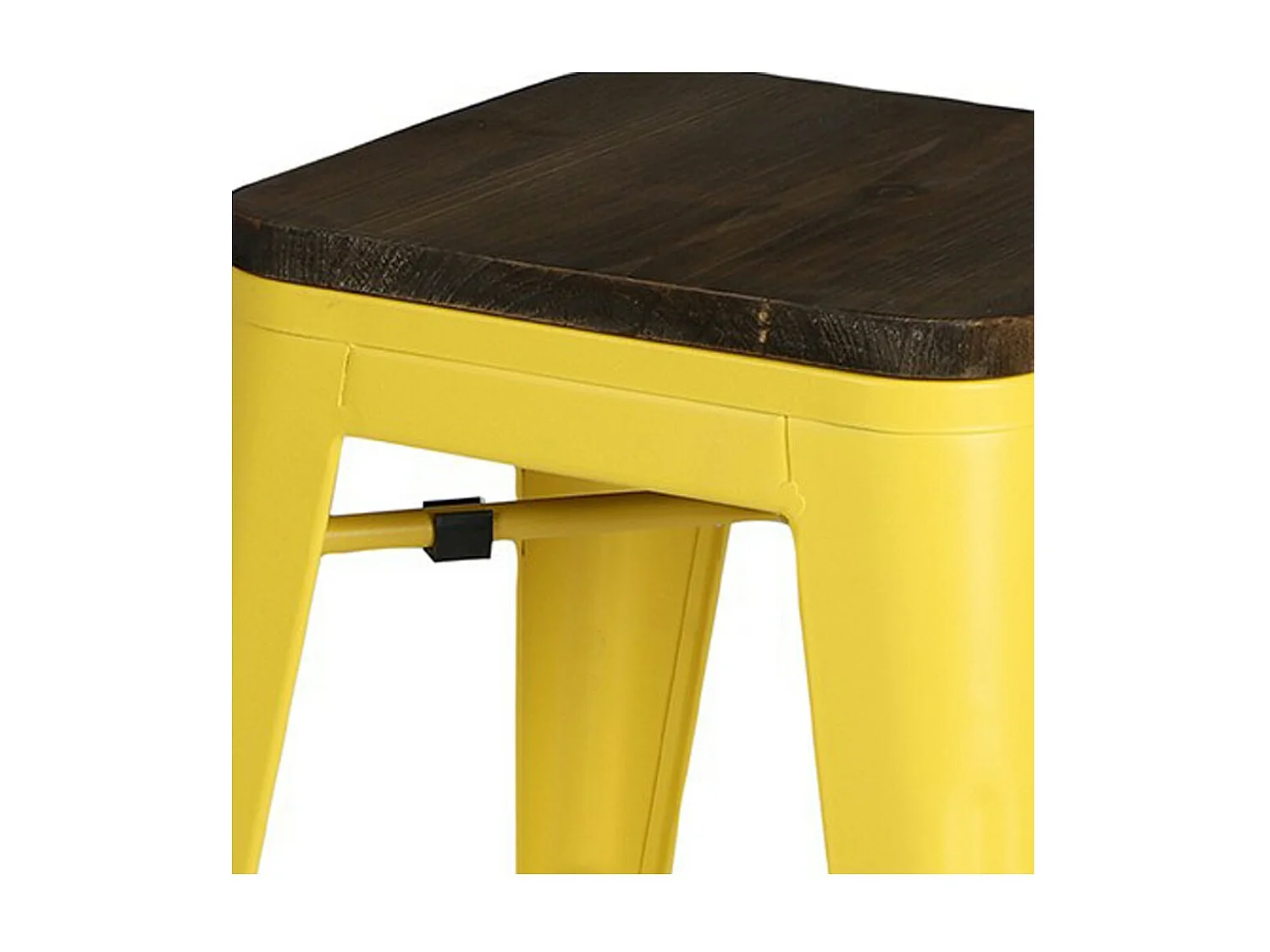 Lot de 4 tabourets style industriel en métal, coloris jaune – Collection FACTORY.