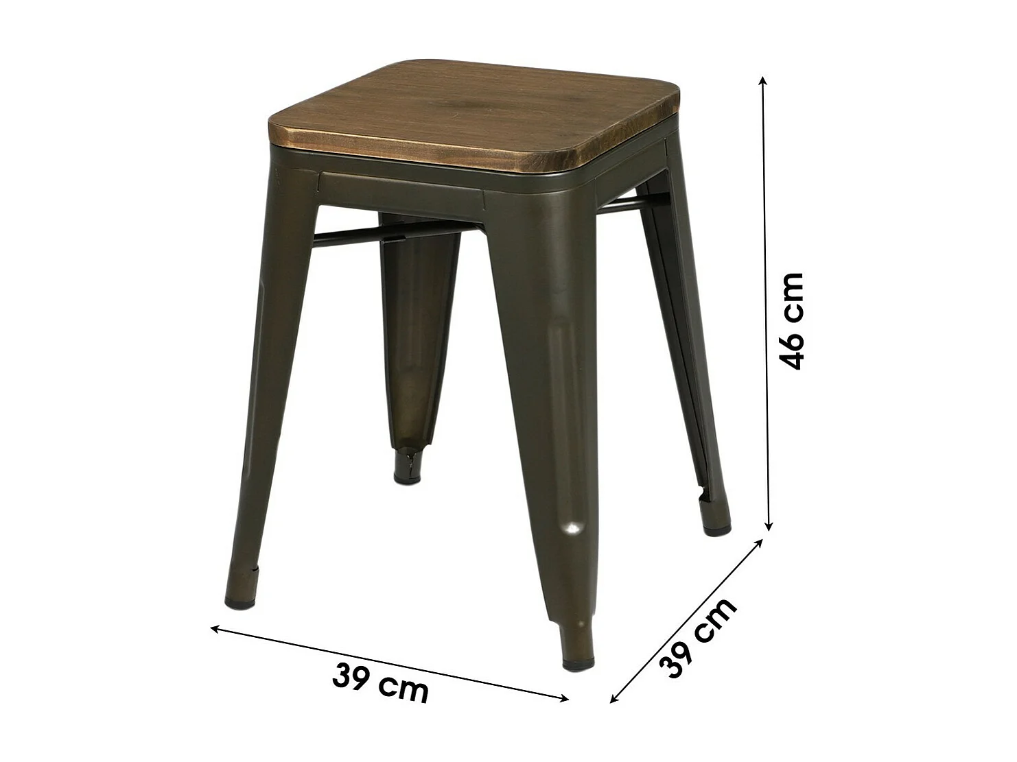 Lot de 4 tabourets style industriel en métal, coloris gris – Collection FACTORY.