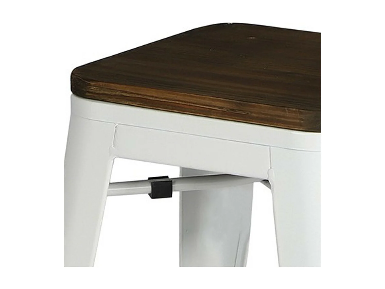 Lot de 4 tabourets style industriel en métal, coloris blanc mat – Collection FACTORY.