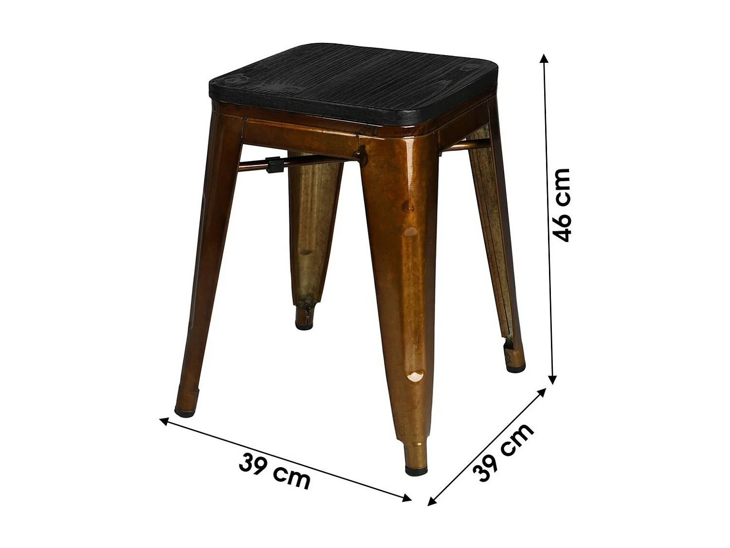 Lot de 4 tabourets style industriel en métal doré collection FACTORY.