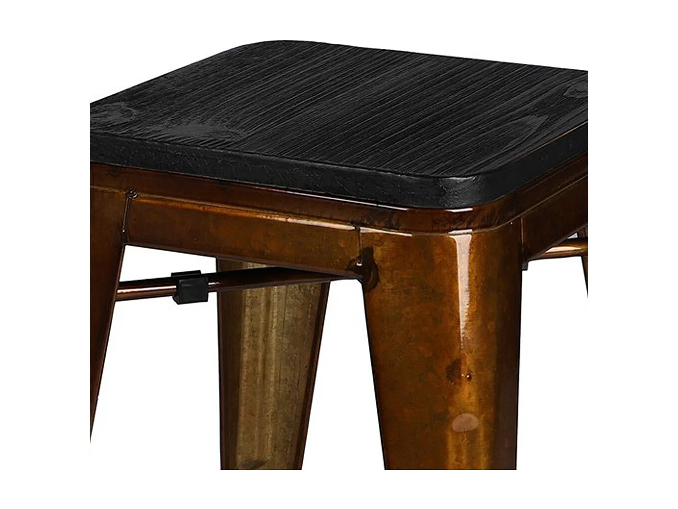 Lot de 4 tabourets style industriel en métal doré collection FACTORY.