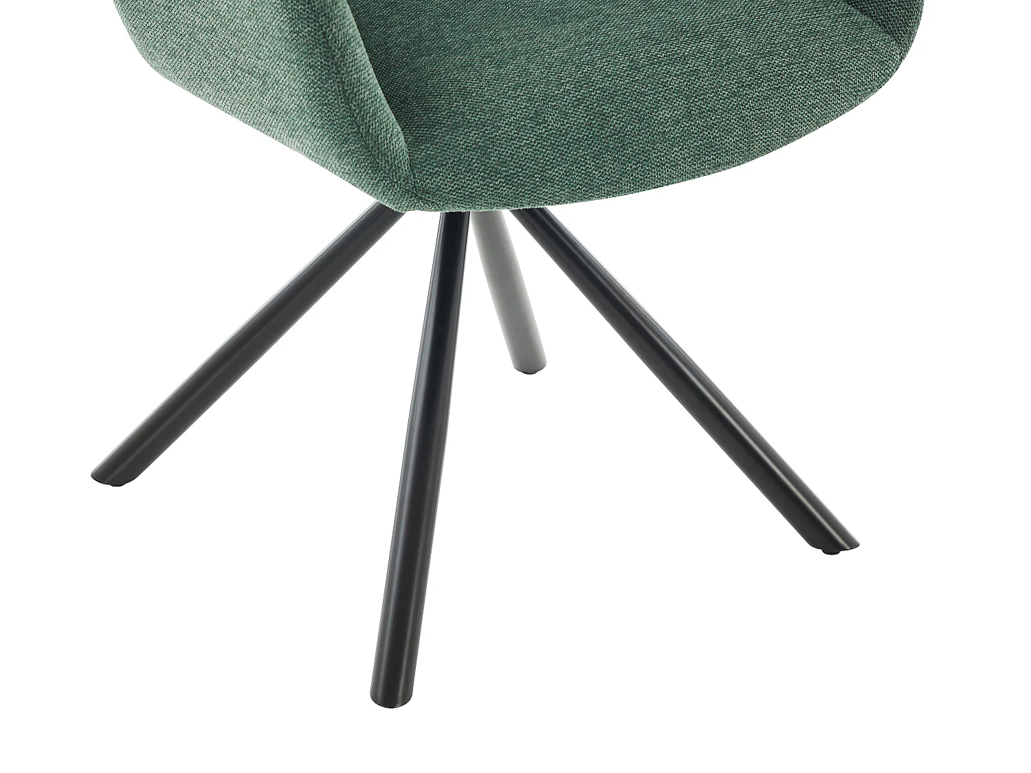 Lot de 2 chaises avec accoudoirs en tissu texturé et métal noir - Vert - CILIENO