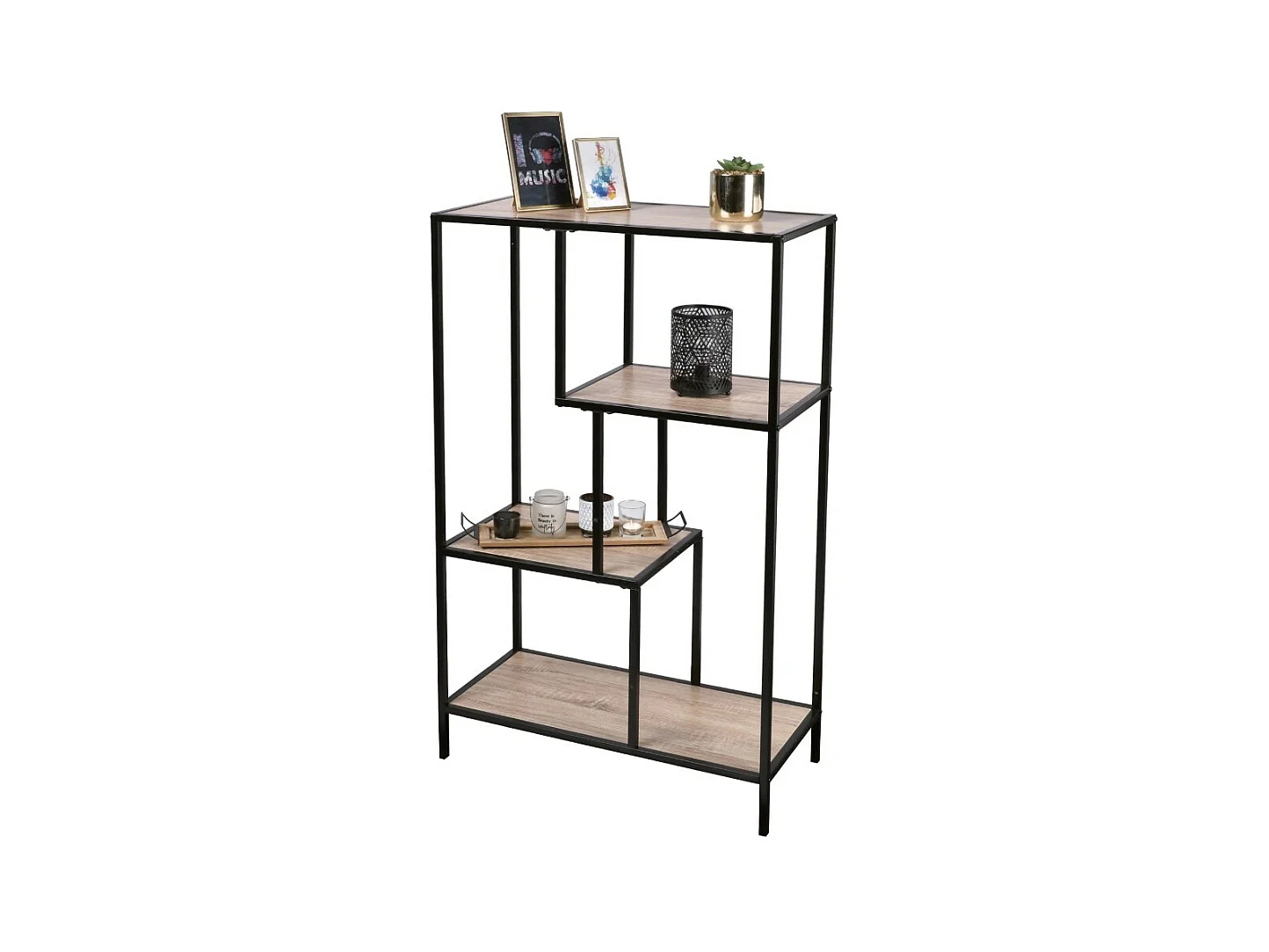 Petite bibliothèque ouverte de bureau avec 4 étagères – Collection HOLBORN, 69x33x114 cm