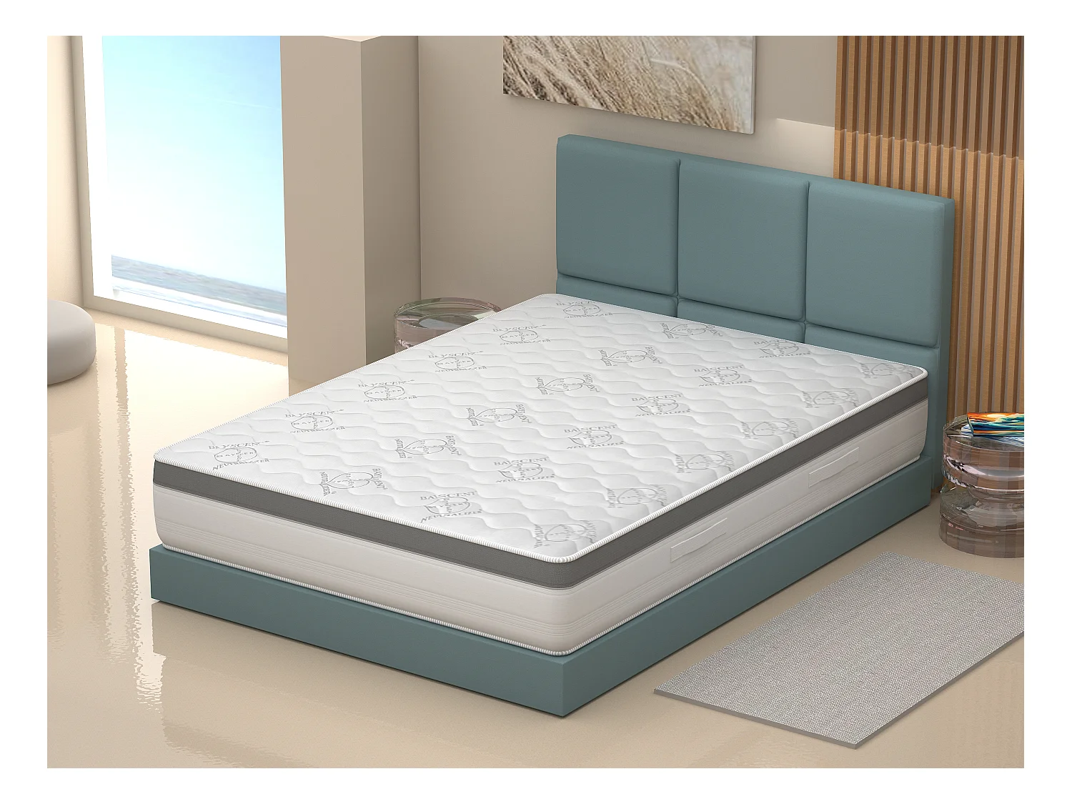 Matelas 5 couches, Memory Foam, Bayscent Neutralizer Amovible,13 zones 180x200x25